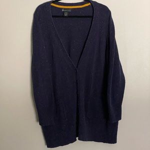 Navy Tweed Grandpa Sweater